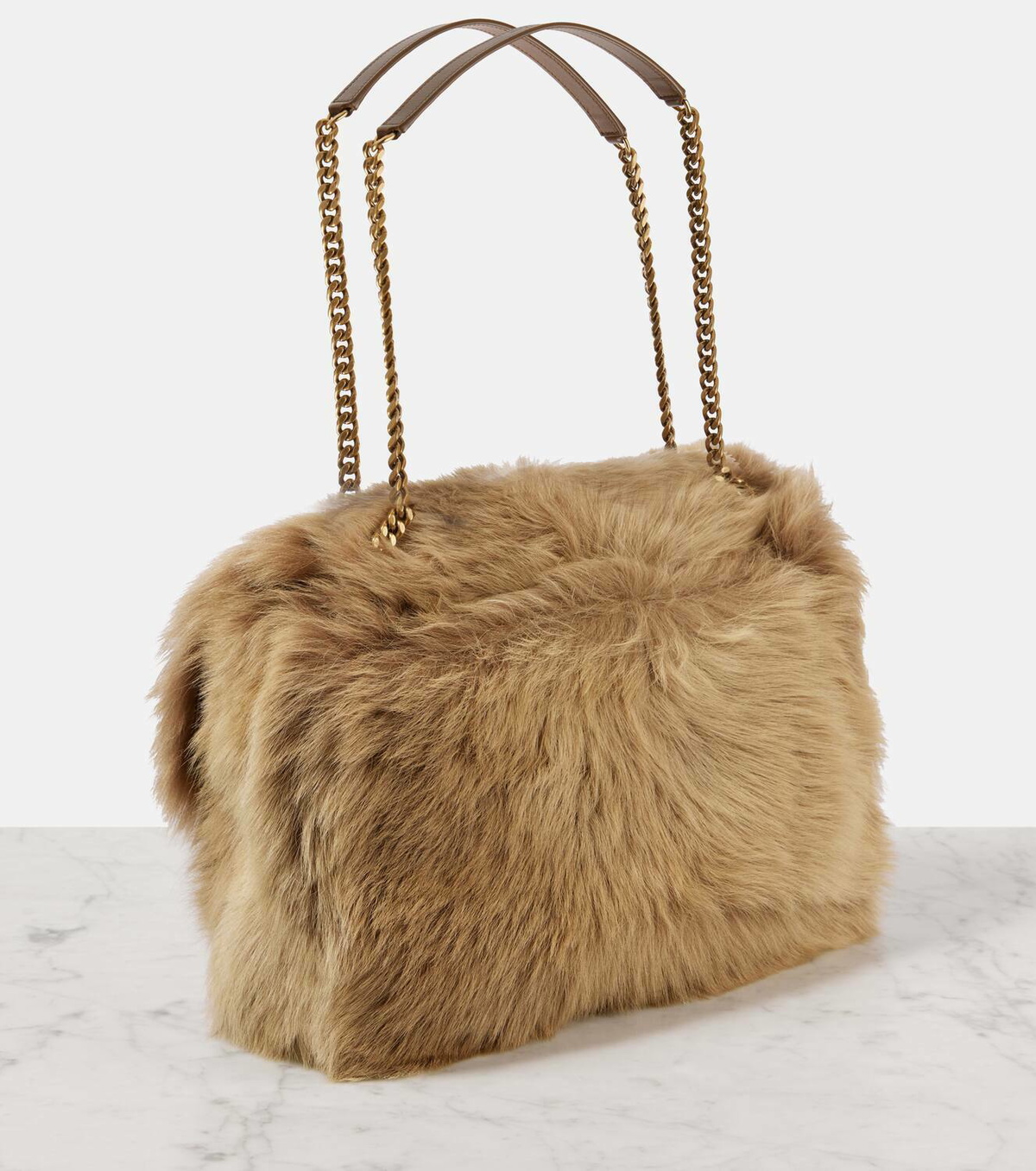 Saint Laurent Niki Large faux fur shoulder bag