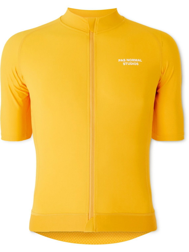 Photo: Pas Normal Studios - Essential Logo-Print Cycling Jersey - Yellow