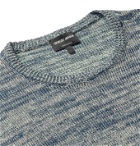 Giorgio Armani - Mélange Linen and Virgin Wool-Blend Sweater - Blue