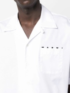 Marni White Logo-Print Cotton Shirt
