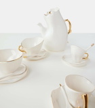 Seletti Meltdown set of 2 teacups, saucers, and spoons by JordanLuca