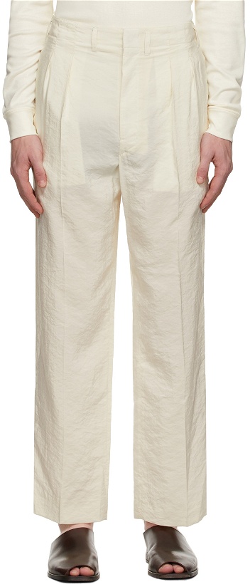 Photo: Lemaire Off-White 2 Pleats Trousers