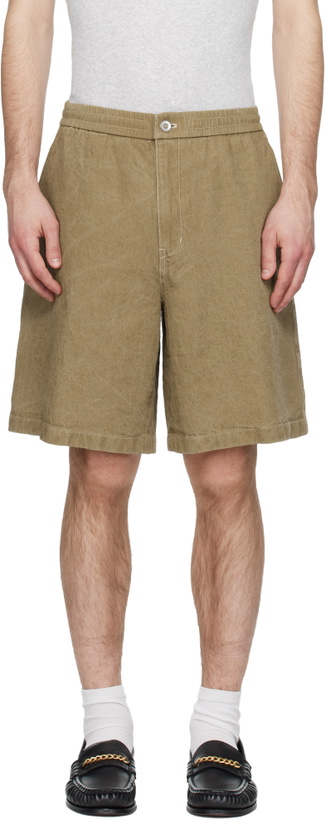 Photo: Solid Homme Khaki Linen Shorts
