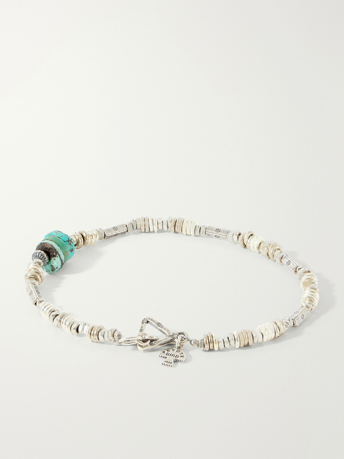 Peyote Bird - Silver Fox Sterling Silver Turquoise Bracelet - Silver