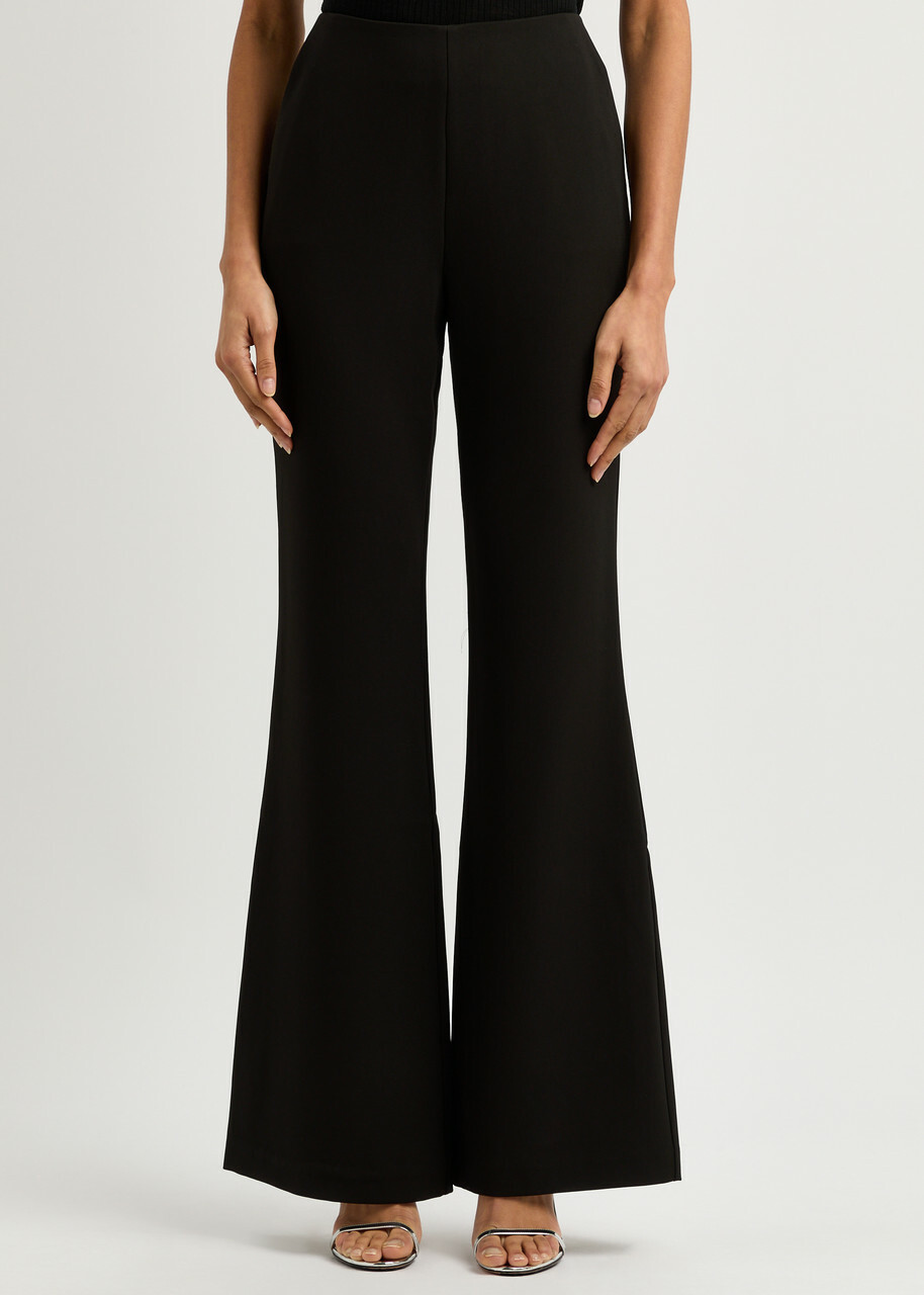 Roland Mouret Flared-leg Crepe Trousers Black