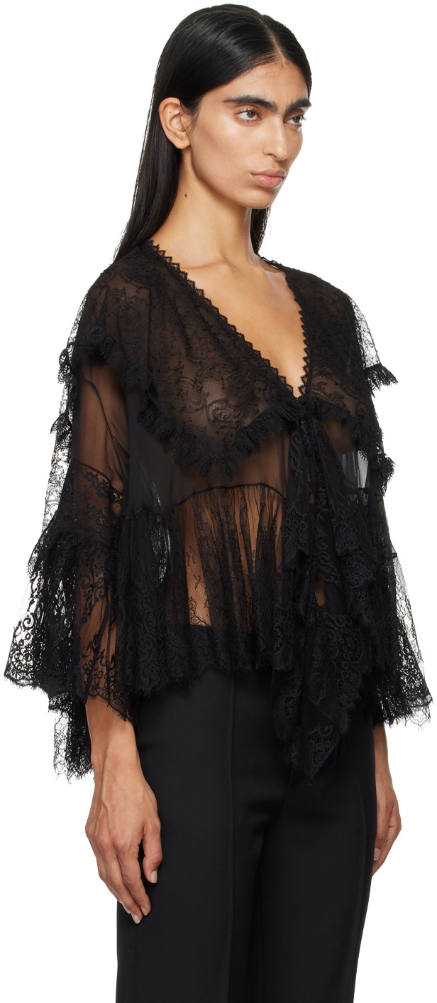 Chloé Black Flared Sleeve Blouse