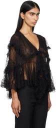Chloé Black Flared Sleeve Blouse