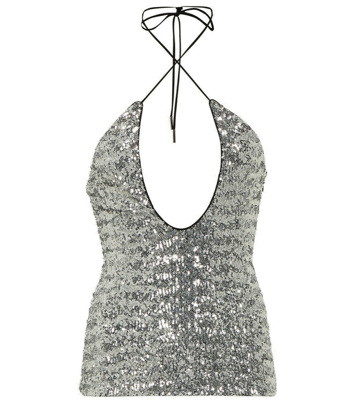 Photo: The Attico Alix sequined tulle halter neck top