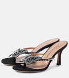 Blumarine Butterfly 75 embellished satin mules