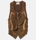 Isabel Marant Kelby studded patchwork suede vest