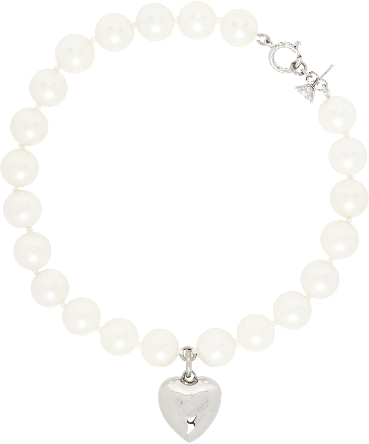D'heygere SSENSE Exclusive Bridal Capsule Faux-Pearl Necklace