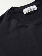 Stone Island - Logo-Appliquéd Garment-Dyed Cotton-Jersey T-Shirt - Blue