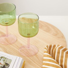 HAY Tint Wine Glass - Set of 2 in Green/Pink