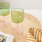 HAY Tint Wine Glass - Set of 2 in Green/Pink