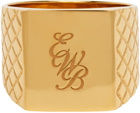 Ernest W. Baker Gold Quilted 'EWB' Ring