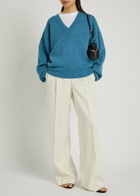 Rohe V-neck Wool Jumper Blue