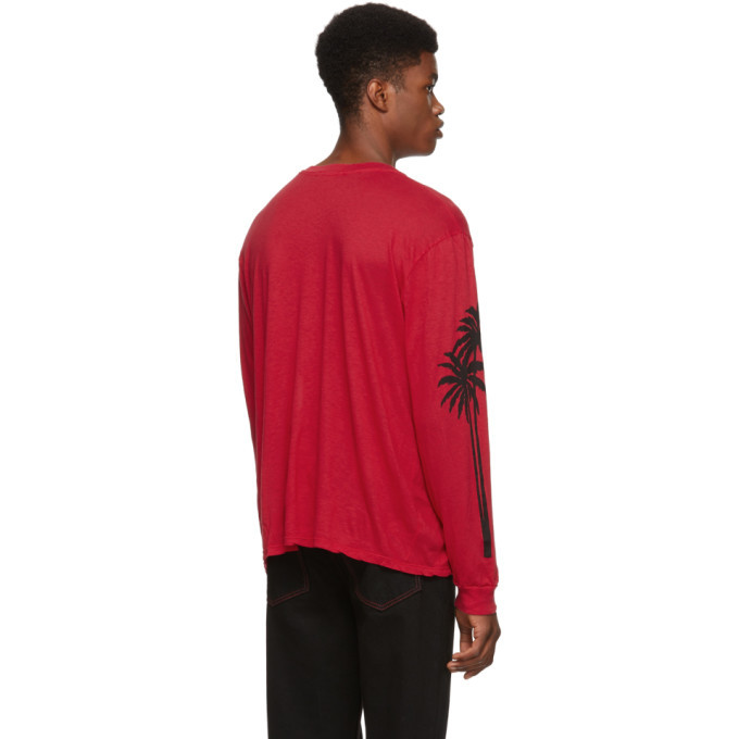 Adaptation Red Cotton Cashmere Palm Tree T-Shirt