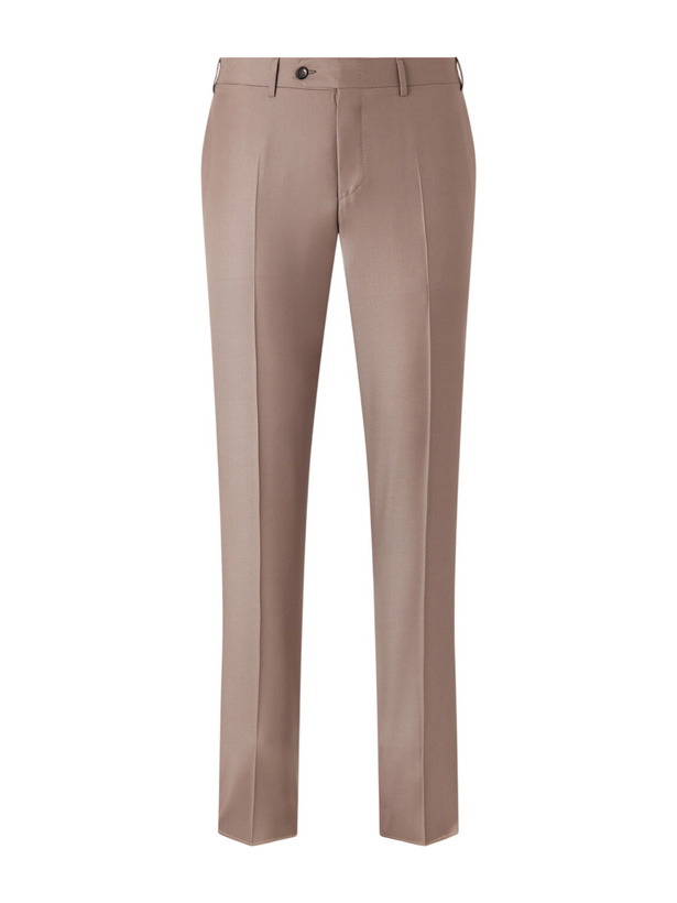Photo: Canali - Slim-Fit Wool-Twill Suit Trousers - Brown