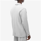 Homme Plissé Issey Miyake Men's Pleated Single Breasted Jacket in Grey