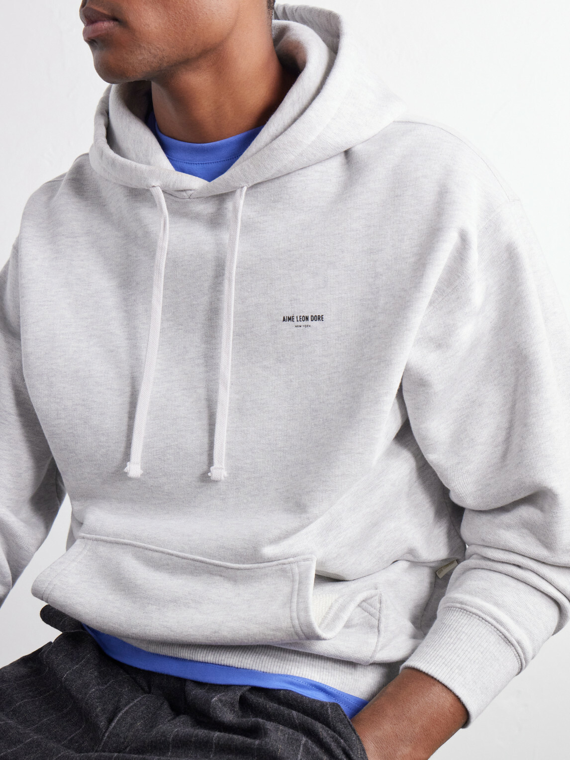 Aimé Leon Dore - Logo-Print Cotton-Jersey Hoodie - Gray