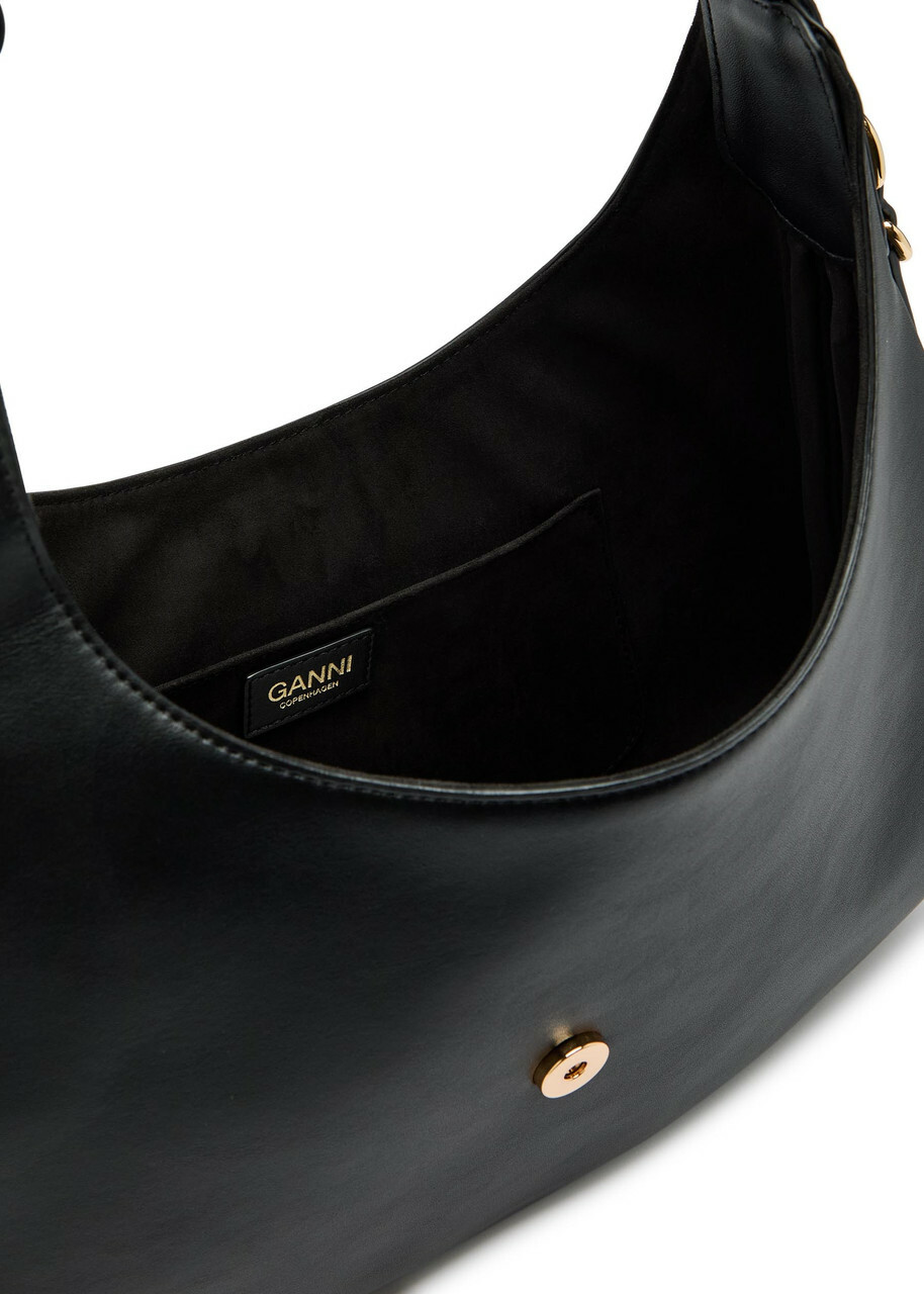 Ganni Kat Small Leather Shoulder bag - Black - One Size