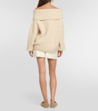 Loro Piana Ribbed-knit off-shoulder cashmere sweater
