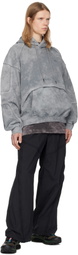 Juun.J Black Nylon Zip Trousers