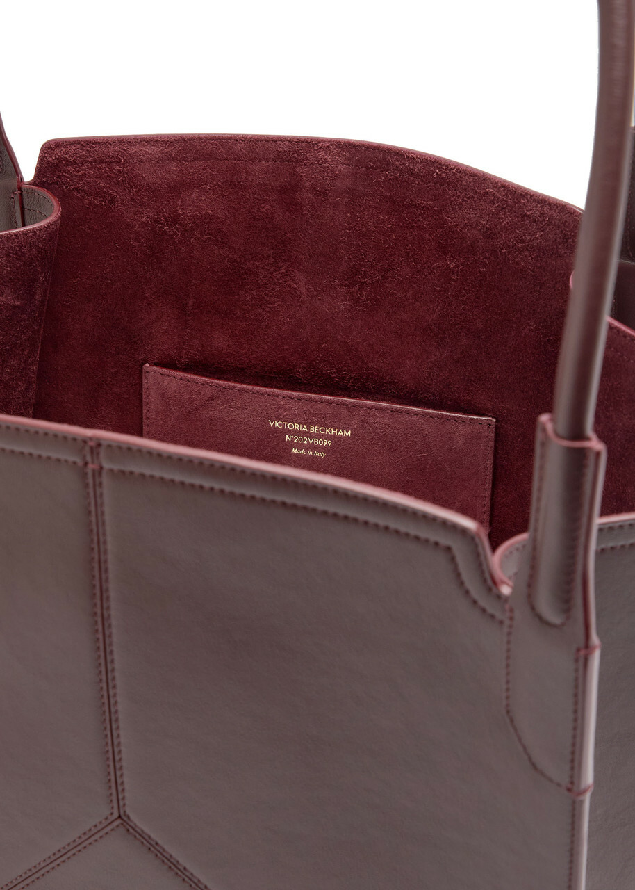 Victoria Beckham Victoria Small Panelled Leather Tote - Burgundy - One Size