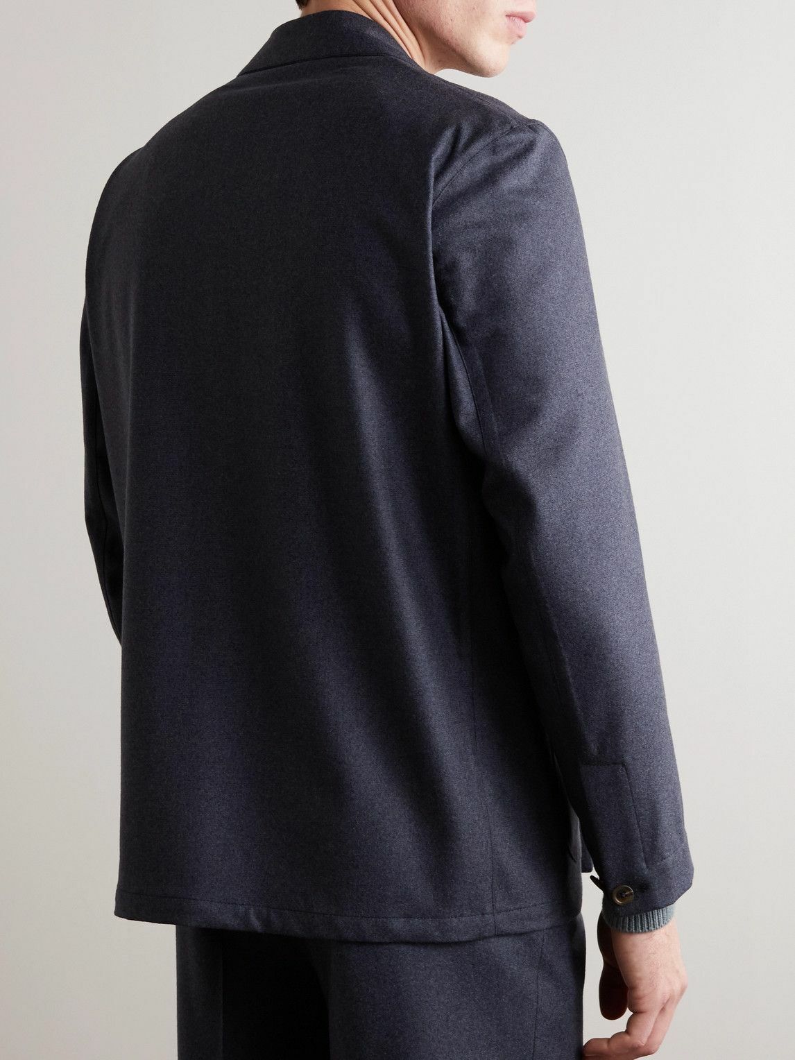 Stoffa - Double-Breasted Wool Blazer - Blue
