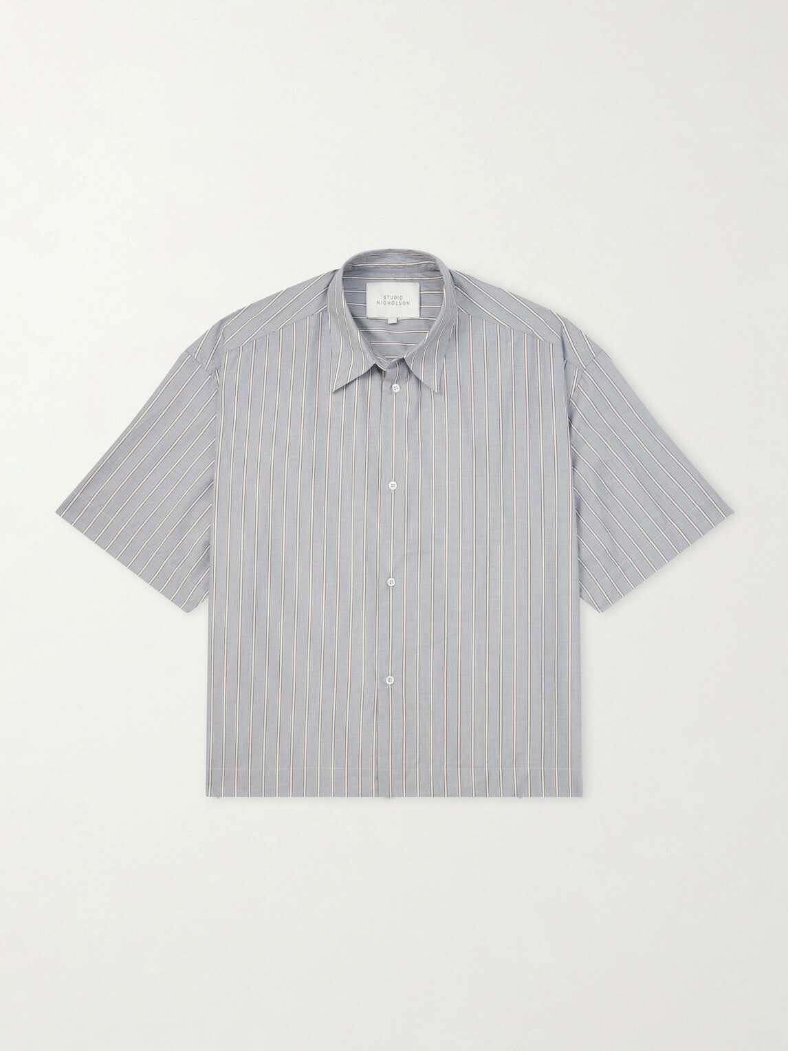 Studio Nicholson - Sanko Striped Cotton-Poplin Shirt - Gray