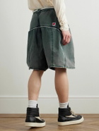RRR123 - Father Pontius Wide-Leg Belted Cotton Shorts - Gray