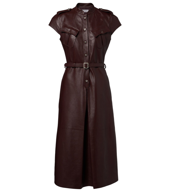 Photo: McQueen Belted leather midi dress