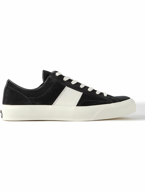 Photo: TOM FORD - Cambridge Leather-Trimmed Suede Sneakers - Black