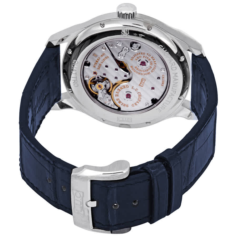 Chopard L.U.C Quattro Blue Dial Platinum Mens Watch 161926-9001