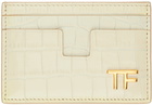 TOM FORD Off-White Shiny Stamped Croc TF Card Holder