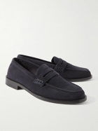 Manolo Blahnik - Perry Suede Penny Loafers - Blue