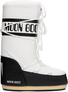 Moon Boot White & Black Icon Nylon Boots