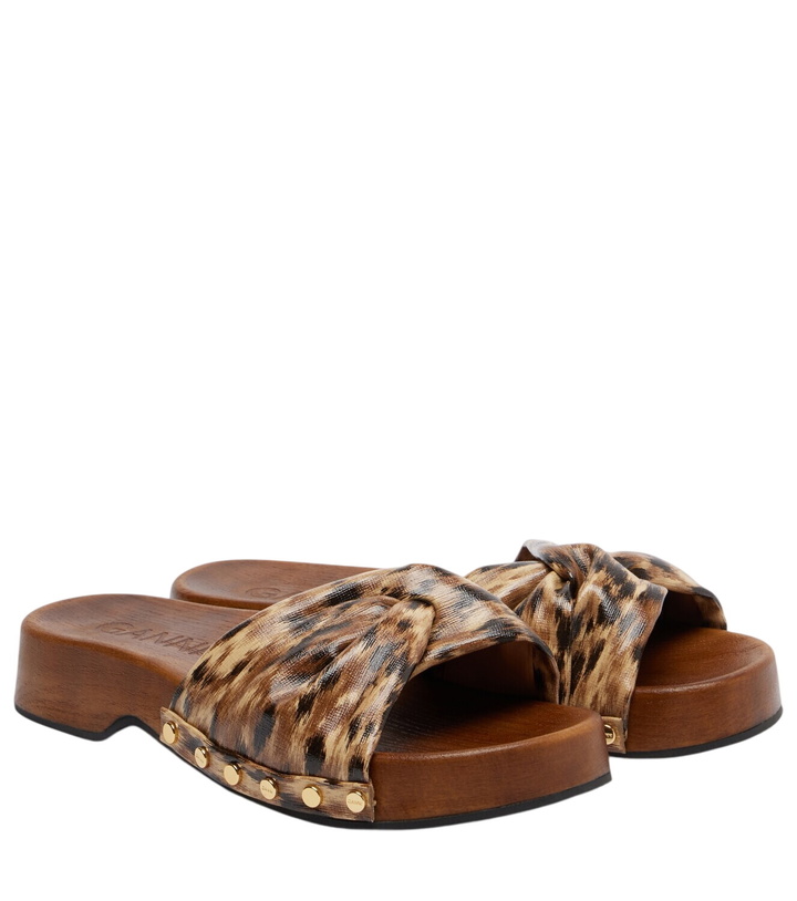 Photo: Ganni Tia leopard-print clogs