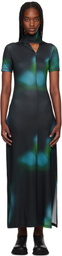 Y-3 Multicolor Fitted AOP Closure Maxi Dress
