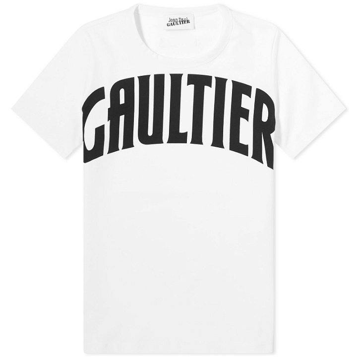 Photo: Jean Paul Gaultier Women's Logo Baby T-Shirt in White/Black