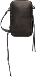 The Viridi-anne Black Leather Neck Pouch