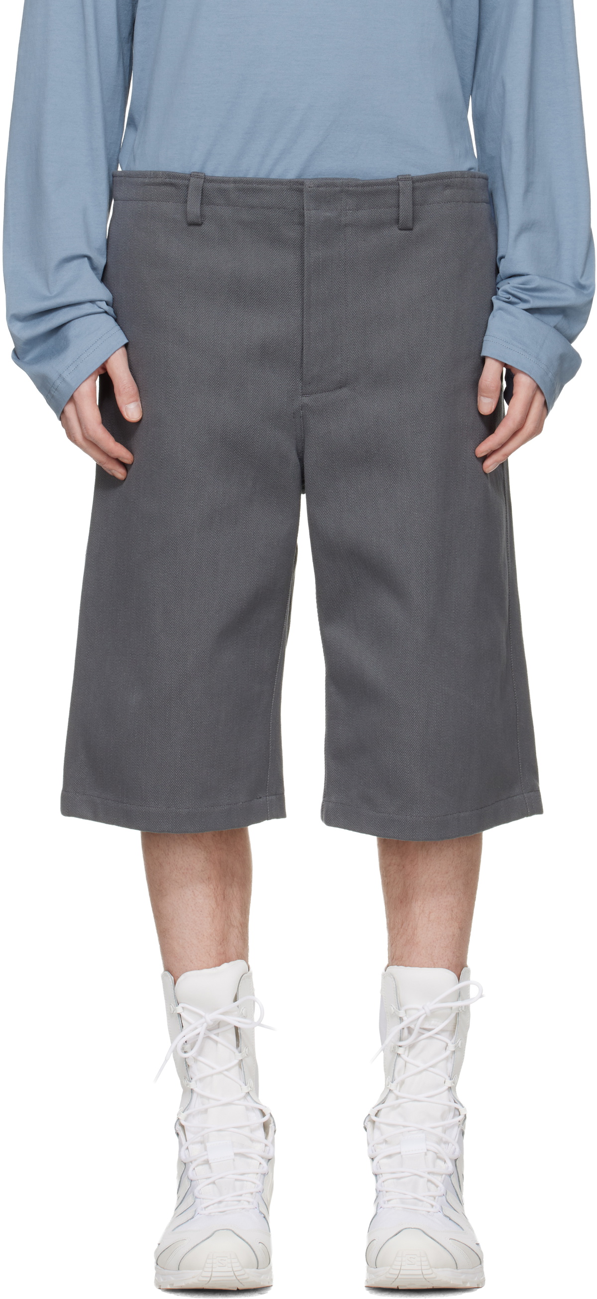 Rier Gray Antique Gabardine Shorts