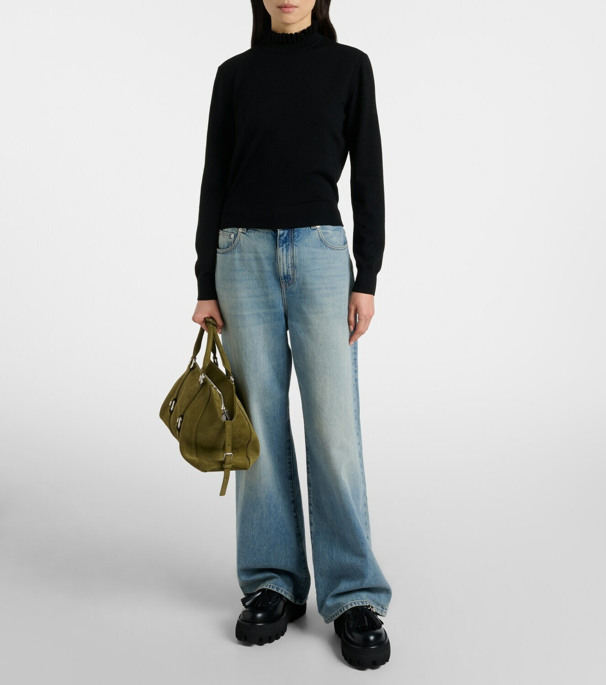 McQueen Farringdon Medium suede tote bag