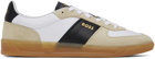 BOSS Beige & White Leather-Suede Sneakers