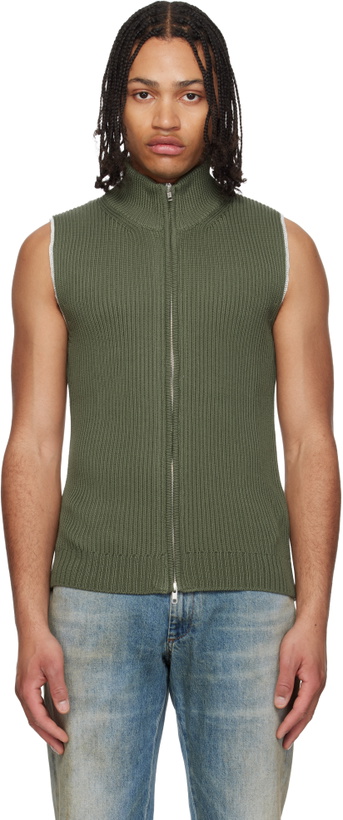 Photo: MM6 Maison Margiela Khaki Zip Vest