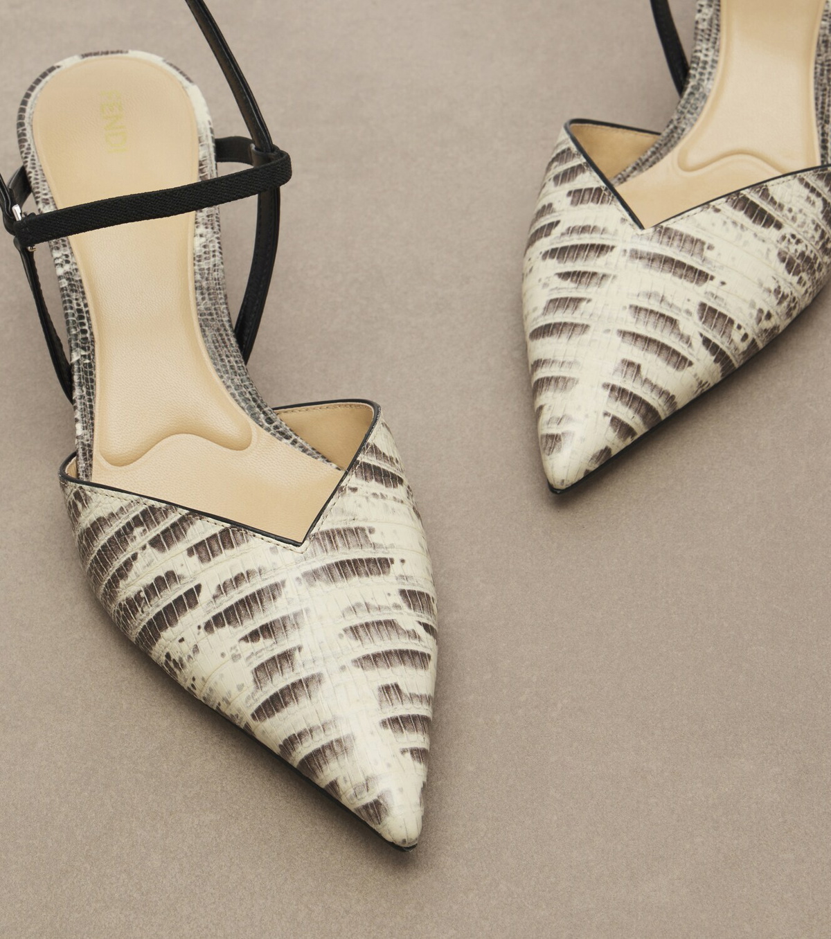 Fendi Colibrì snake-effect leather slingback pumps