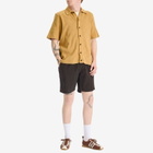 Universal Works Men's Checkerboard Button Through Polo in Sand