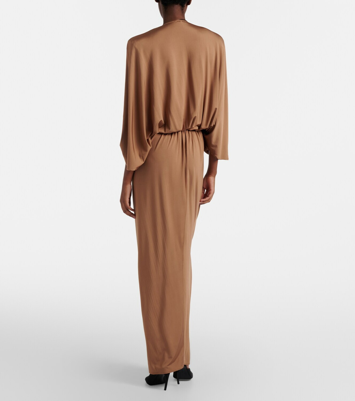 Jacques Wei Floral-appliqué jersey maxi dress