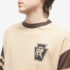 Rhude Men's Long Sleeve Triple R Contrast T-Shirt in Khaki/Black