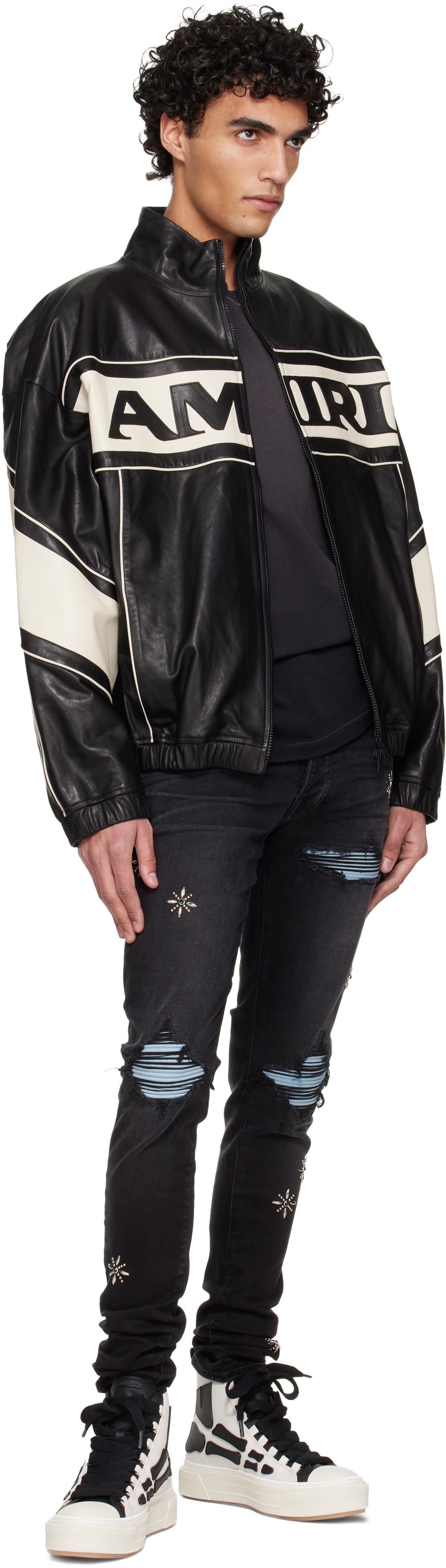 AMIRI Black 'AMIRI' Sport Leather Jacket